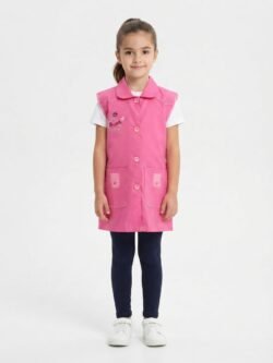 TABLIER D ECOLE FILLETTE ROSE 6-12ANS