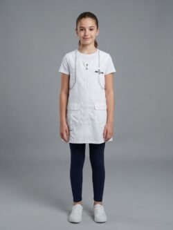 TABLIER D ECOLE FILLE BLANC MB GIRL S-L
